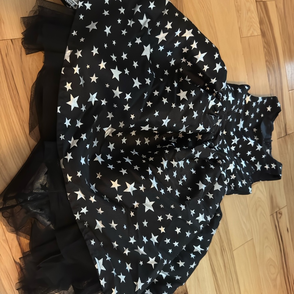 H&M Black Dress with Silver Star Pattern